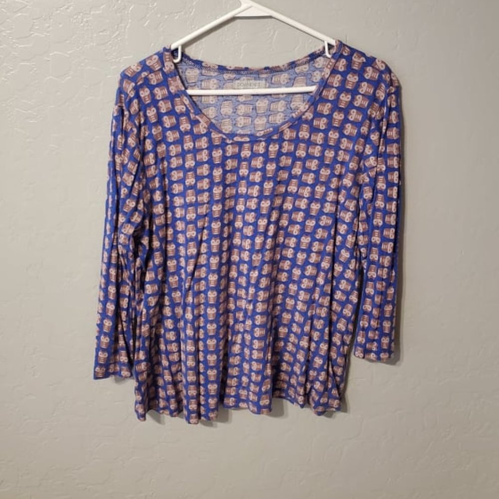 Downeast Blue Owl 3/4 Sleeve Shirt XL